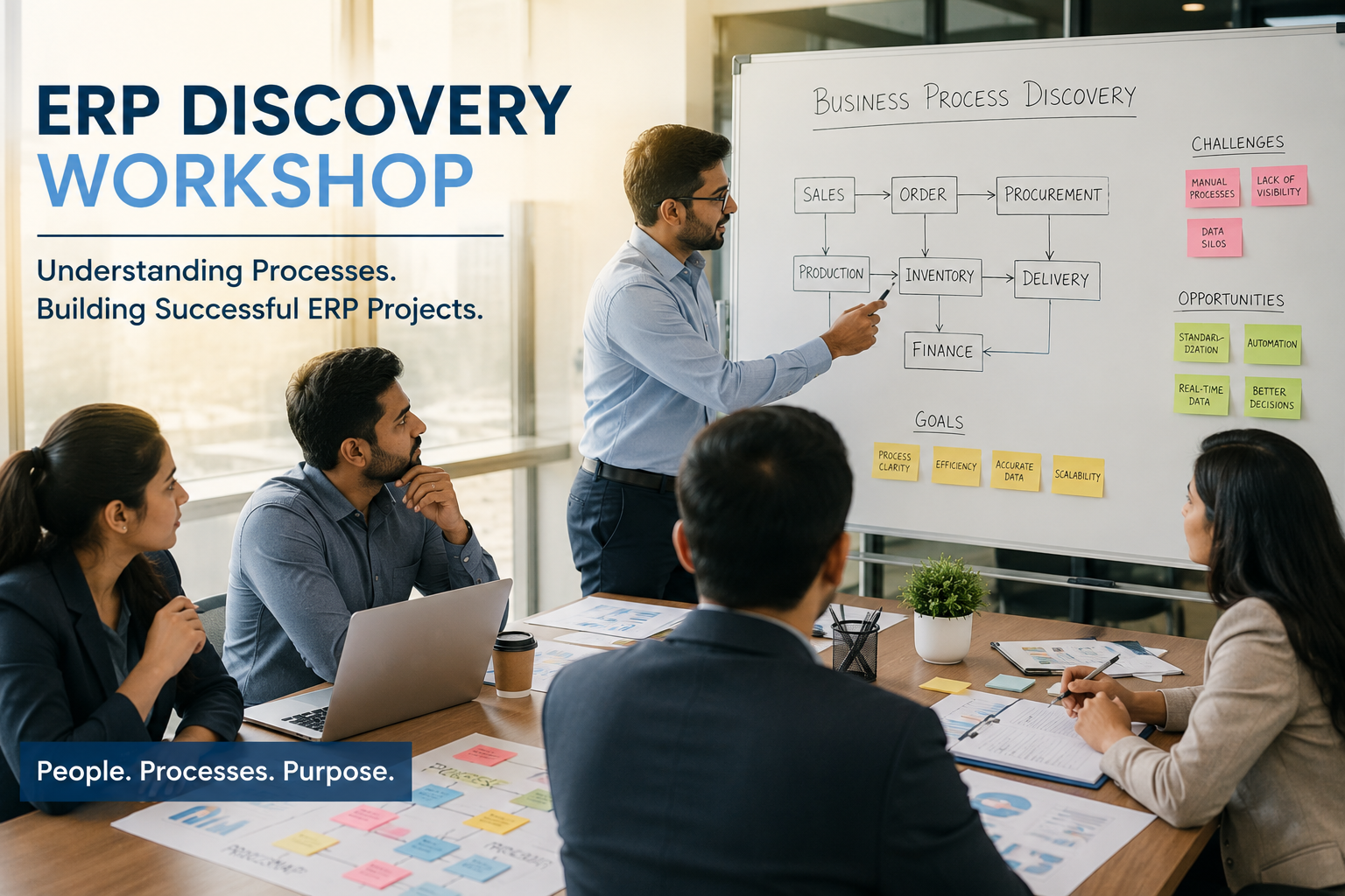 ERPNext Implementation Cost: What It Actually Takes to Get It Right 2 ERPNext implementation cost discovery workshop with the project team